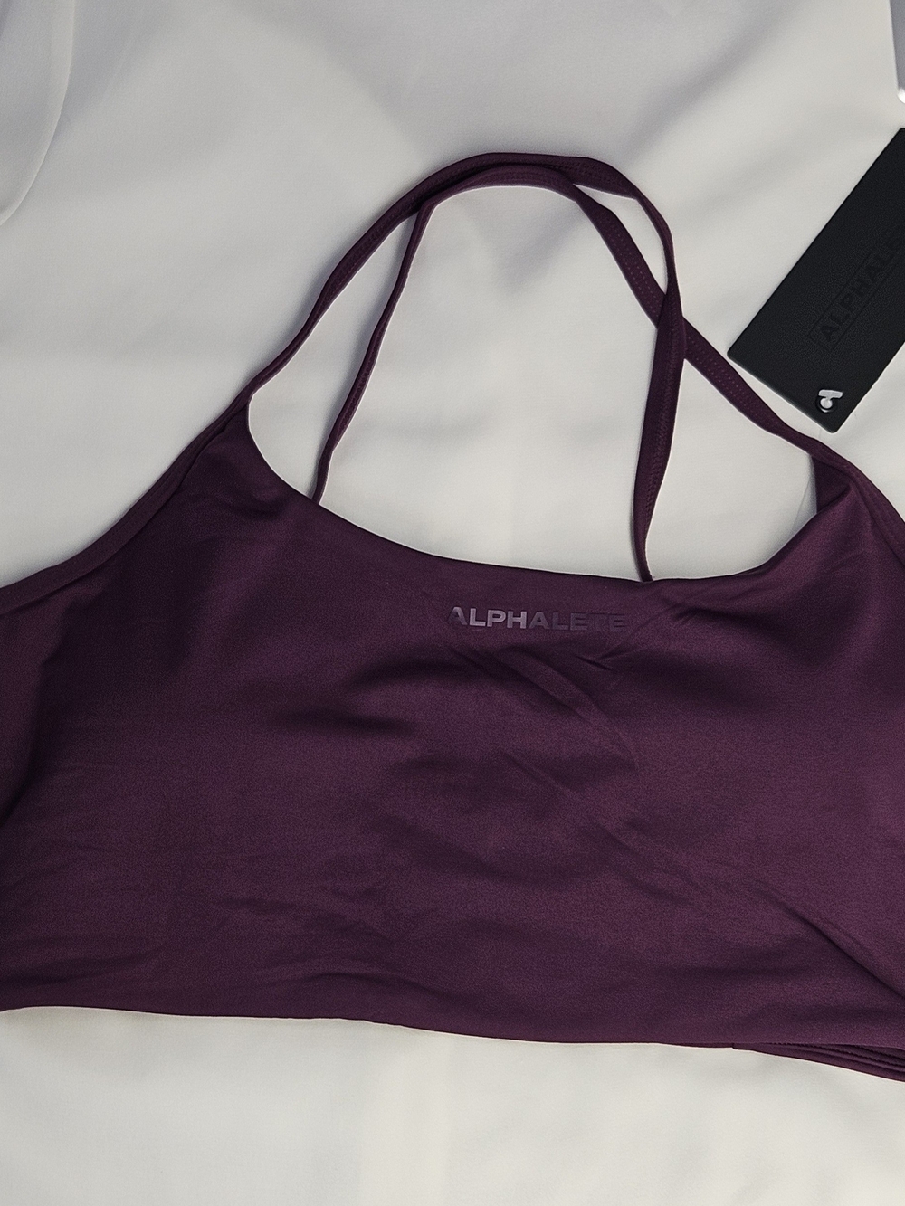 ALPHALETE Aluminate High Impact Four-Strap Sports Bra Plum Purple L NWT